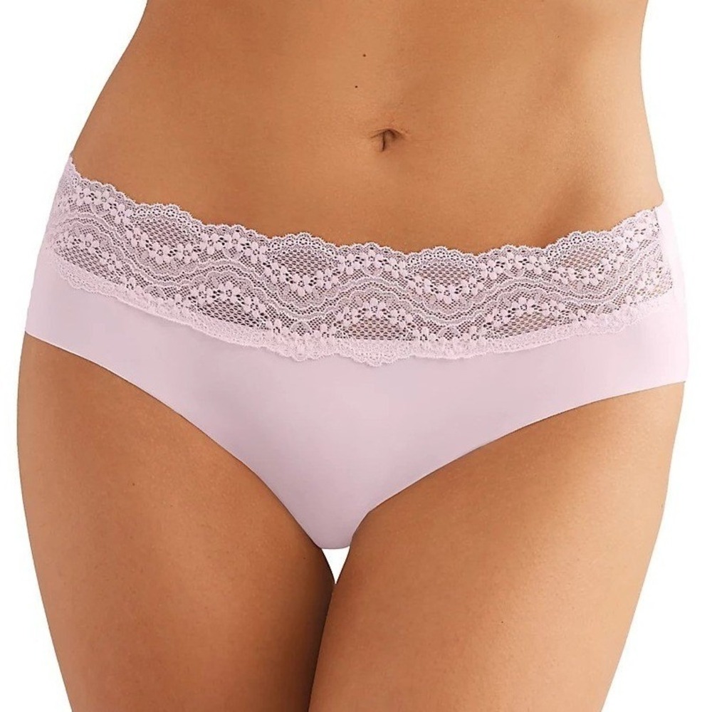 b.tempt'd by Wacoal Womens Lace Trim Hipster Panty Pink Large Intimates Coquette